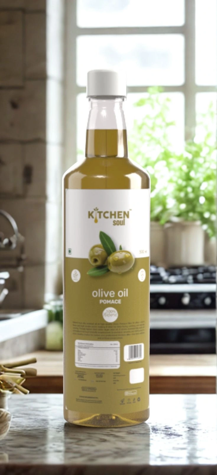 olive pomace oil in kitchen